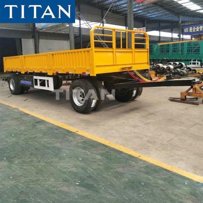 Китай TITAN 30 Tons 2 Axles Side Wall Pulling Dropside Drawbar Trailer for Sale продается