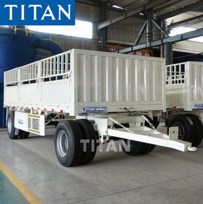 China TITAN 2 Axles 30T Fence Full Trailer Stake Truck Trailer for Sale Te koop