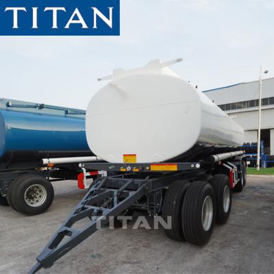 China TITAN 2 Axles 30cbm Drawbar Monoblock Fuel Tank Full Trailer For Sale Te koop