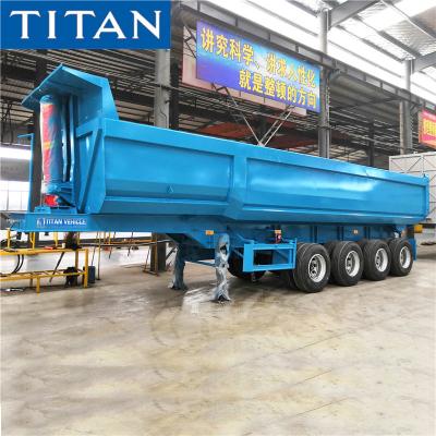 China TITAN low price 4 Axle 32cbm heavy duty dump tractor tipping trailer for sale