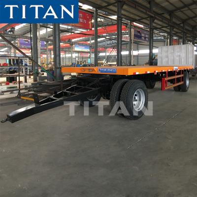 Китай TITAN 20ft Container 30 Ton Flat deck Drawbar Pulling Trailer For Sale продается