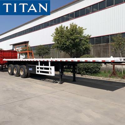 Cina TITAN tri axle 20/40ft flatbed trailer for sale in California in vendita