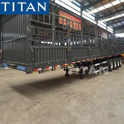 中国 Side Loading Animals Transport Cage Drop Deck Semi Trailer Price 販売のため