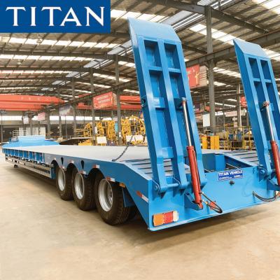 China Hydraulic 3 Axle 80 Tons Low Bed Loader Trailer Manufacturers zu verkaufen