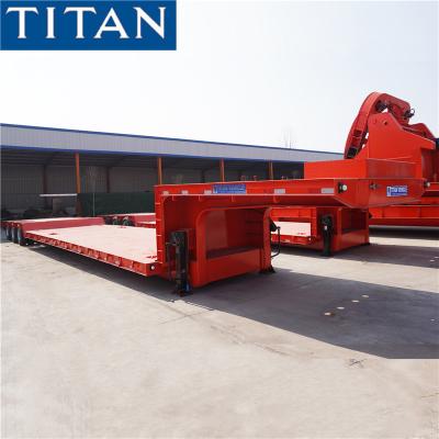 China Tri Axle 60 Ton Machine Carriers Lowboy Low Loader Trailer for Sale en venta