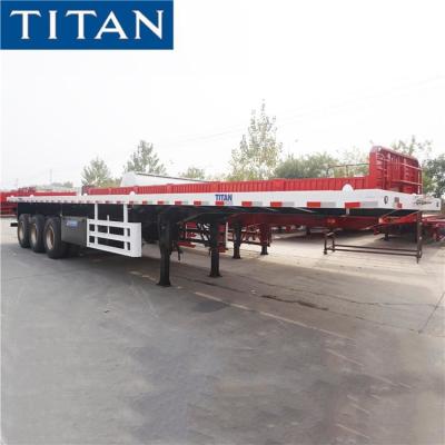 China 3 Axle 40ft Container Commercial Flatbed Semi Trailer zu verkaufen