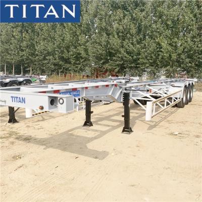 中国 3 Axle 40ft Intermodal Skeletal Shipping Container Trailer Chassis 販売のため