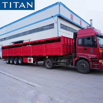 China 4 Axle Sideboard Bulk Cargo Semi Trailer for Sale zu verkaufen