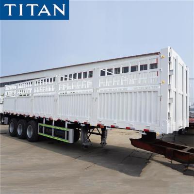 China Tri Axle 50 Tons Animal Transport Livestock Fence Semi Trailer zu verkaufen