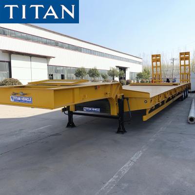 China Tri Axle Heavy Load 100t Low Bed Truck Price for Tanzania zu verkaufen