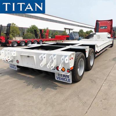 China 2 line 4 Axle Low Loader 80 Tonne Low Bed Truck for Sale in Nigeria zu verkaufen