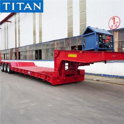 China 3 Axle 100 Tons Hydraulic Detachable Gooseneck Lowboy Trailer zu verkaufen