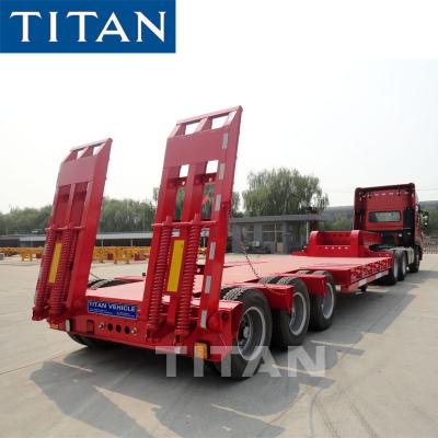 China 80 Tons Hydraulic Lowbed Transport Drop Deck Trailer for Sale en venta