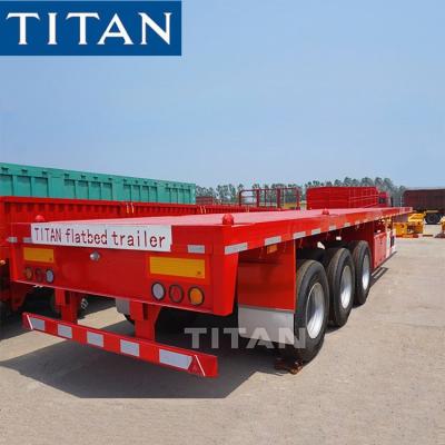 China 3 Axle 40 Foot Shipping Container Flatbed Trailer for Sale zu verkaufen