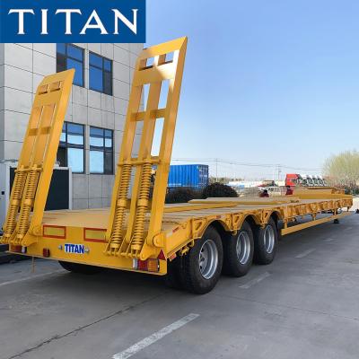 China Heavy Haul Tri Axle 60 Ton Low Loader Trailer for Tanzania en venta