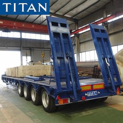 China 4 Axle 120 Ton Low Bed Semi Trailer Truck | what is low bed trailer? zu verkaufen