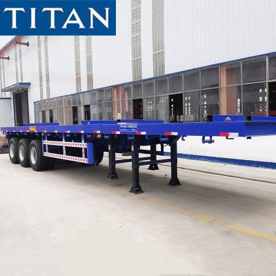 中国 24m 3 Axle Telescopic Long Vehicle Extendable Flatbed Trailer 販売のため