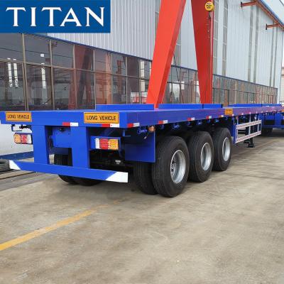 中国 3 Axle Extendable Flatbed Trailer 24M Telescopic Trailers for Sale 販売のため