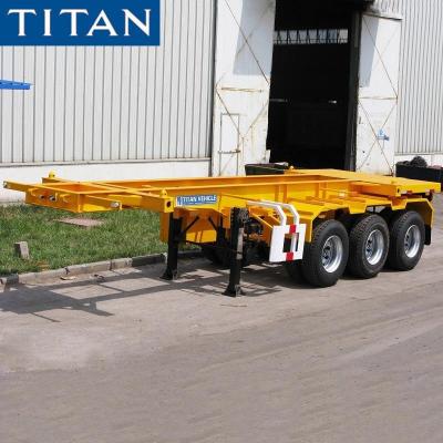 China Tri Axle Sliding Skeletal Trailer 20 ft Container Chassis for Sale Te koop