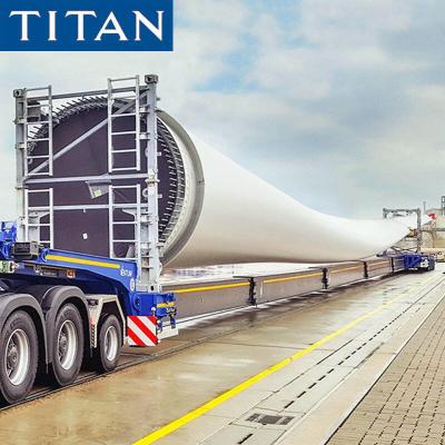 中国 Extendable Trailer 58M Wind Blade Turbine Transport 4 Axle Telescopic Trailer 販売のため