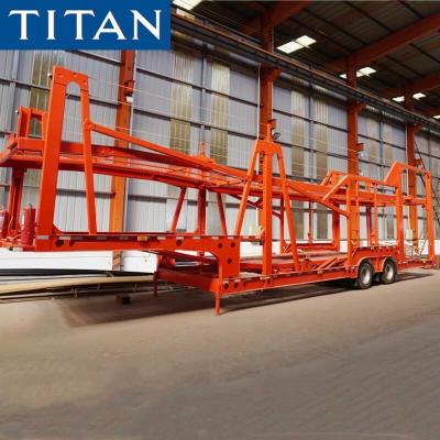 China 7 Car Carrier Trailer Double Deck Car Transport Trailer for Sale zu verkaufen