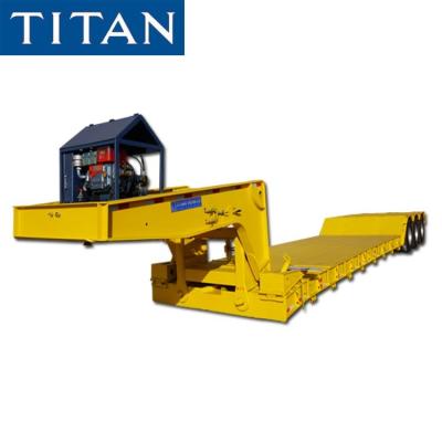 China Detachable Gooseneck Hydraulic Detachable Gooseneck Lowby Trailer 3 Axle Lowboy Trailer zu verkaufen