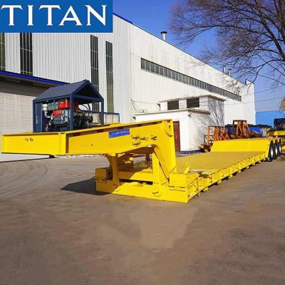 China 80 Ton Detachable Lowboy Gooseneck Trailer Hydraulic Low Bed Trailer zu verkaufen