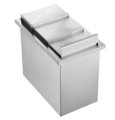 China High Quality NSF Stainless Steel Restaurant Hotel Bar Three Layer Cover Ice Trash Can Ice Bin for sale