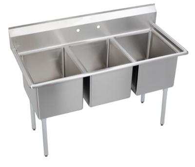 China 3 compartment sink made by 16 gauge stainless steel with stainless steel leg 14-3C16X20-0X for sale