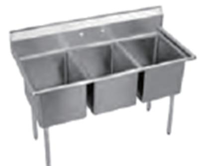 China Without Faucet 3 Compartment NSF Stainless Steel Hotel Restaurant Customized Commercial Kitchen Sink for sale