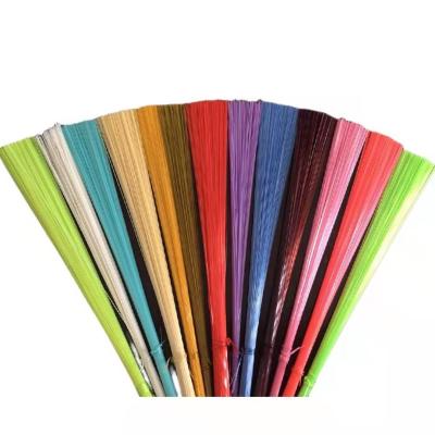 China Wire factory outdoor triangle 0.35PET household garden or direct wholesale floor cleaning broom with different broom brush colors for sale