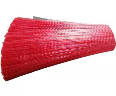 China Chinese factory wholesale high quality outdoor 0.45PP corrugated monofilament hand broom brush red elastic recycled material yarn for sale