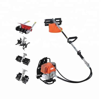 China Chinese Manufacture 2-Stroke Backpack 43cc Brush Cutter With Cultivator Tiller Head for sale