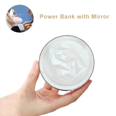 China With Doubles 2020 New Portable LED Mirror Vanity Pocket Mirror With Power Bank for sale