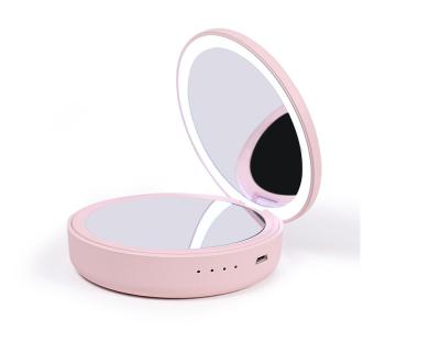 China With Double Mirror Cute Portable Mini Travel Handy Pocket USB Rechargeable Power Bank for sale