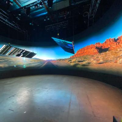 China Immersive 3D Maker Virtual Stage Movie Production Full Color Indoor HD Curve Led Wall Display 7680hz VFX Xr Virtual Studio Production Led for sale