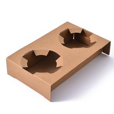 China Recyclable 4 Cup Holder Corrugated Box Coffee Drinks Cup Holders 2 Tray Cup Carrier Paper for sale