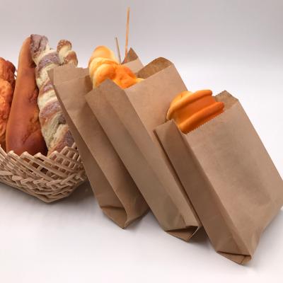 China Recycled Materials Food Grade High Quality Take Away Food Paper Bags Bread White Paper Bag Snack Paper Bag Take Out To Go Bag for sale