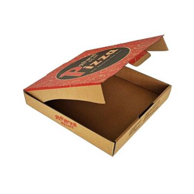 China Recycled Materials Pattern 18.5*18.5*4Cm Food Grade Pizza Kraft Paper Boxes Custom Packaging for sale