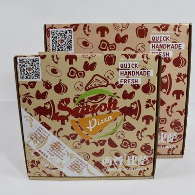 China Courage Recycled Paper Courage Recycled Paper Materials 10 Inch Container OEM Paper Box Pizza Package Food Pizza Customized Logo for sale