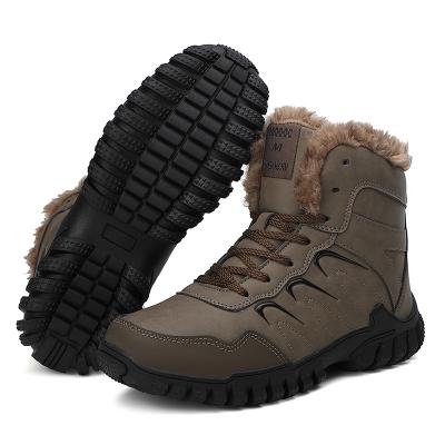 China Keep Warm China Outdoor Synthetic Leather Shoe Keep Warm Mens Khaki Hike Shoes for sale