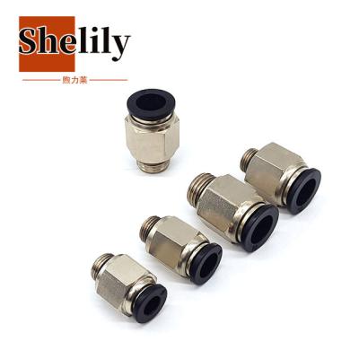 China Building Material Stores Metal Brass PC Quick Coupling Airline Pipe Tube Plastic Connector Pneumatic Push To Fitting for sale