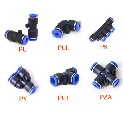 China Building Material Stores PU PUL PK PY PUT 6mm Plastic Pneumatic Air Fit Push 8mm To One Touch Pneumatic Connector for sale