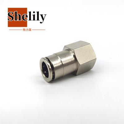 China Building Material Stores MPCF Female Metal Straight Press In Fittings One Touch Air Fitting for sale