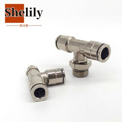 China Building Material Stores Swivel Tee Metal Embedding Fitting Pneumatic Air Hoses Fittings for sale