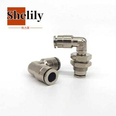 China Bulk Pneumatic Head Building Material Stores Metal Elbow Air Swivel Fit Brass Push In Tube Fitting for sale