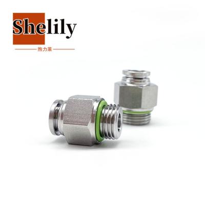 China 4mm Tube OD x 1/8 Inch Male Straight Tube OD x G Thread Adapter Thread Stainless Steel Pneumatic Push In Fittings for sale