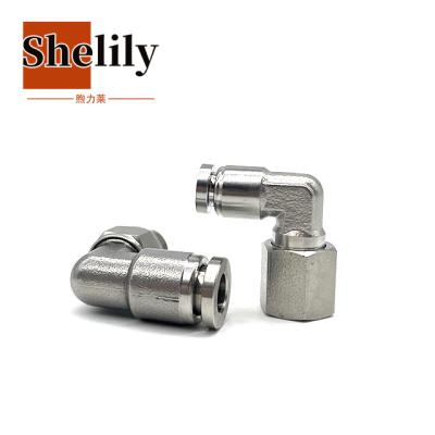 China Building Material Stores PNEUMATIC Elbow 304 Stainless Steel Female Push In Fittings Push To Connect Tube Fitting for sale