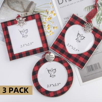 China Metal Christmas Tree Ornaments 3 Pieces 2022 Decorative Hanging Pendant Of Car Charm Holiday Souvenir Gift Home Decor for sale