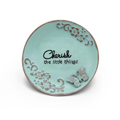 China Guangdong New Design Tiny Jewelry Trinket Metal Dish Unique Jewelry Display Dish for sale